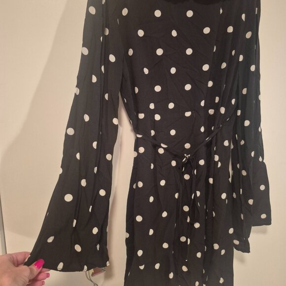 Forever 21 Polka Dot Wrap Around Dress - Picture 3 of 7
